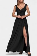 Eliana Crossed Drape Neck Flowing Maxi Dress, view 12