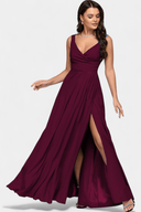 Eliana Crossed Drape Neck Flowing Maxi Dress, view 3