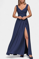 Eliana Crossed Drape Neck Flowing Maxi Dress, view 9