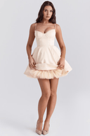 Carina Floral and Solid Colour Mini Dress, view 11
