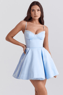 Carina Floral and Solid Colour Mini Dress, view 15