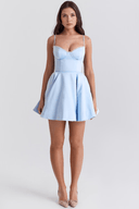 Carina Floral and Solid Colour Mini Dress, view 16