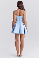 Carina Floral and Solid Colour Mini Dress, view 20