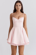 Carina Floral and Solid Colour Mini Dress, view 25