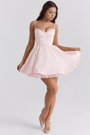 Carina Floral and Solid Colour Mini Dress, view 27