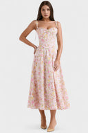 Bridget Draped Classic Waist Midi Dress