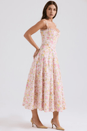 Bridget Draped Classic Waist Midi Dress, view 4