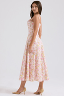 Bridget Draped Classic Waist Midi Dress, view 5