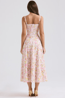 Bridget Draped Classic Waist Midi Dress, view 6