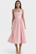 Amelie Figure-Flattering Draped Midi Dress