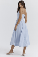 Amelie Figure-Flattering Draped Midi Dress, view 5