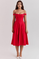Aubrey Draped Midi Dress, view 11