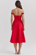 Aubrey Draped Midi Dress, view 14