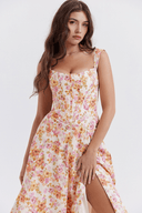 Aubrey Draped Midi Dress, view 17