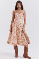 Aubrey Draped Midi Dress, view 18