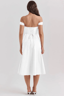 Aubrey Draped Midi Dress, view 22