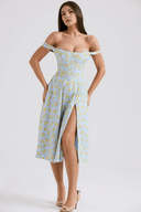 Aubrey Draped Midi Dress, view 26