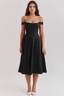 Aubrey Draped Midi Dress, view 28