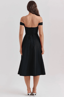 Aubrey Draped Midi Dress, view 29