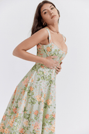 Aubrey Draped Midi Dress, view 3
