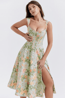 Aubrey Draped Midi Dress, view 4