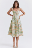 Aubrey Draped Midi Dress, view 5