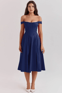 Aubrey Draped Midi Dress, view 8