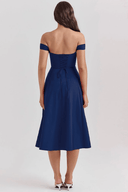 Aubrey Draped Midi Dress, view 9