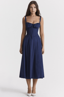 Alessia Draped Lightweight Midi Dress, view 10