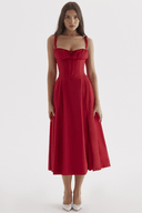 Alessia Draped Lightweight Midi Dress, view 6