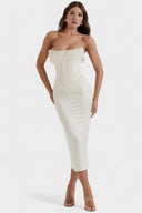 Adelaide Draped Premium Polyester Midi Dress