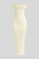 Adelaide Draped Premium Polyester Midi Dress, view 2