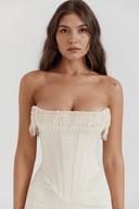 Adelaide Draped Premium Polyester Midi Dress, view 5