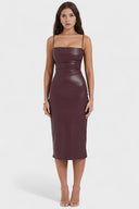 Blair Draped Midi Dress in Wine or Black