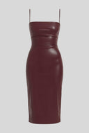 Blair Draped Midi Dress in Wine or Black, view 2