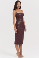 Blair Draped Midi Dress in Wine or Black, view 3