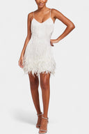 Ella Feather Trim Mini Dress
