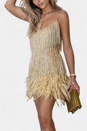 Ella Feather Trim Mini Dress, view 5