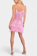Ella Feather Trim Mini Dress, view 9