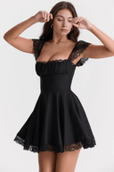 Carmen Black or White Polyester Mini Dress, view 6