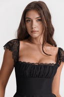 Carmen Black or White Polyester Mini Dress, view 8