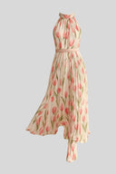 Alba Floral Pleated A-Line Maxi Dress, view 2