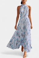 Alba Floral Pleated A-Line Maxi Dress, view 7