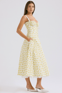 Blossom Floral Print Draped Midi Dress, view 17