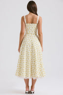 Blossom Floral Print Draped Midi Dress, view 20