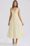 Blossom Floral Print Draped Midi Dress, view 22