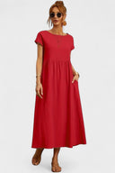 Daphne Light Cotton Midi Dress with Pockets