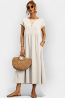 Daphne Light Cotton Midi Dress with Pockets, view 12