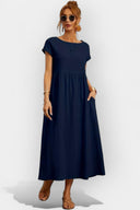 Daphne Light Cotton Midi Dress with Pockets, view 13