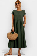 Daphne Light Cotton Midi Dress with Pockets, view 14